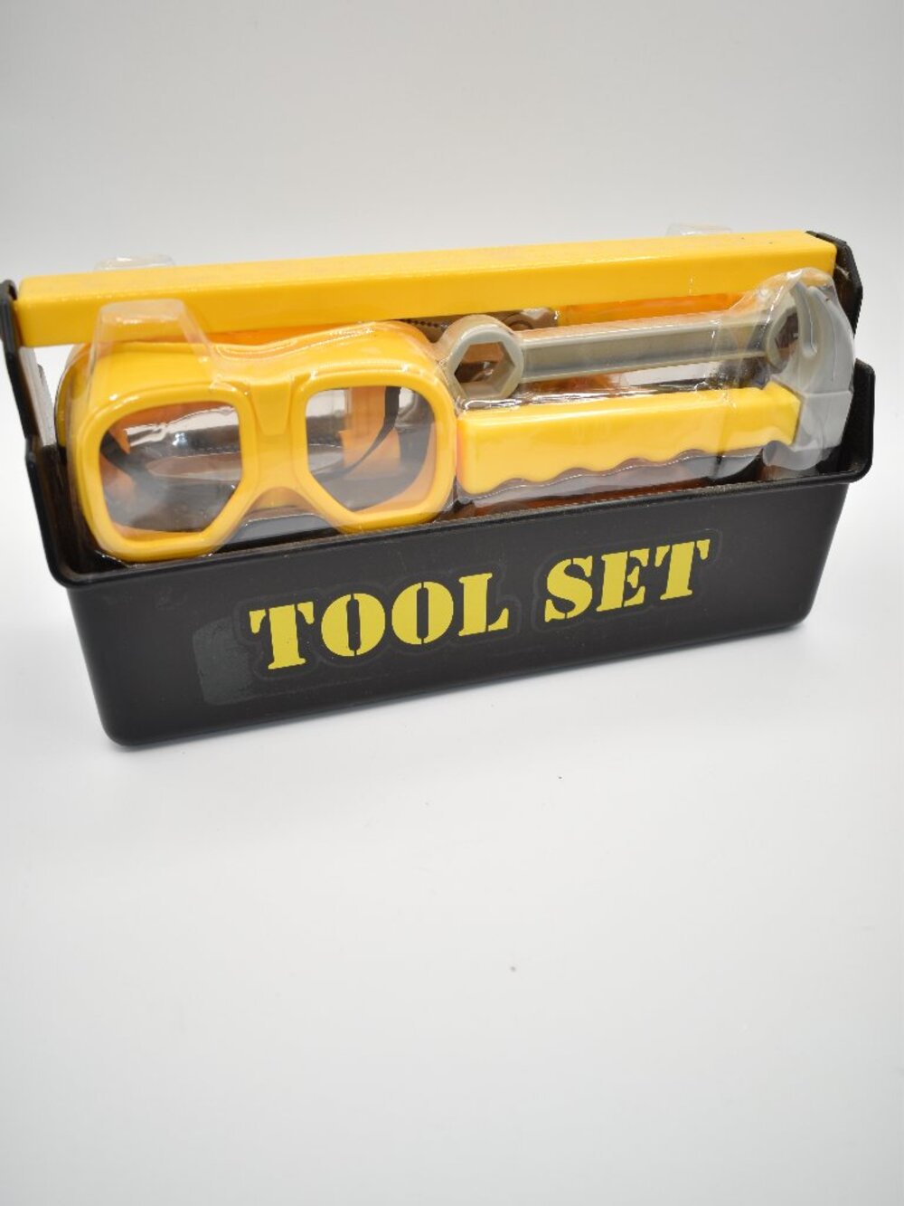 Kids Pretend Tool Set Toolbox Hammer Wrench Pliers Screwdriver Safety Goggles